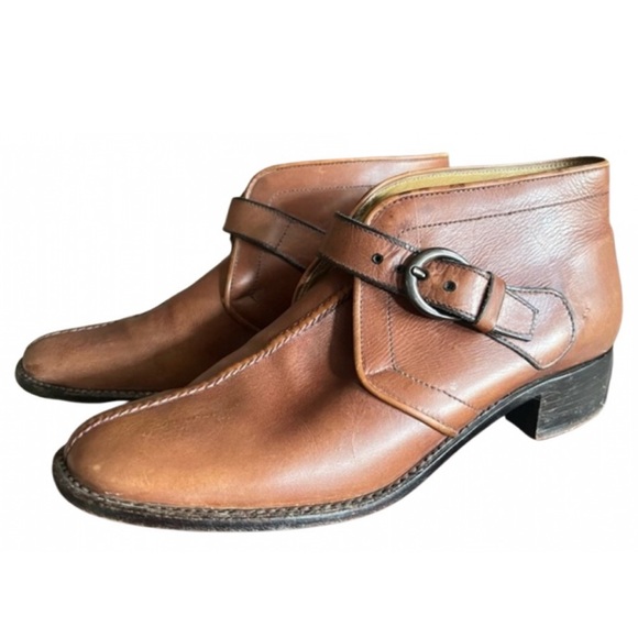 Gucci 1970’s Block Heel Ankle Boots with Buckle Strap - Picture 1 of 13